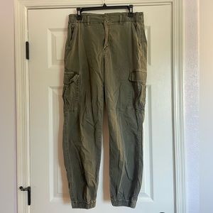 American Eagle army green joggers, size 10